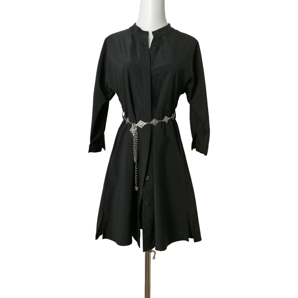 🖤 X/XL, black long sleeve shirt dress